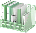 DALTACK 5 Vertical Compartments Magazine File Holder, Binder Organizer by DALTACK