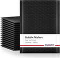 Fuxury Bubble Mailers 6x10" 100 Pack Black Padded Envelopes Usable Size 6x9" by Fuxury
