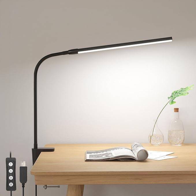 Lepro Clip on Desk Lamp LED Reading light Dimmable USB Small Clamp Lamp by Lepro