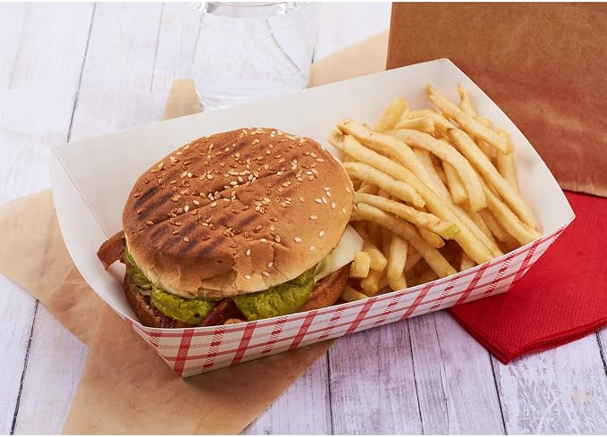 Karat Paper Food Trays Disposable Sturdy Food Boats, Leak Resistant | Ideal - Image 2