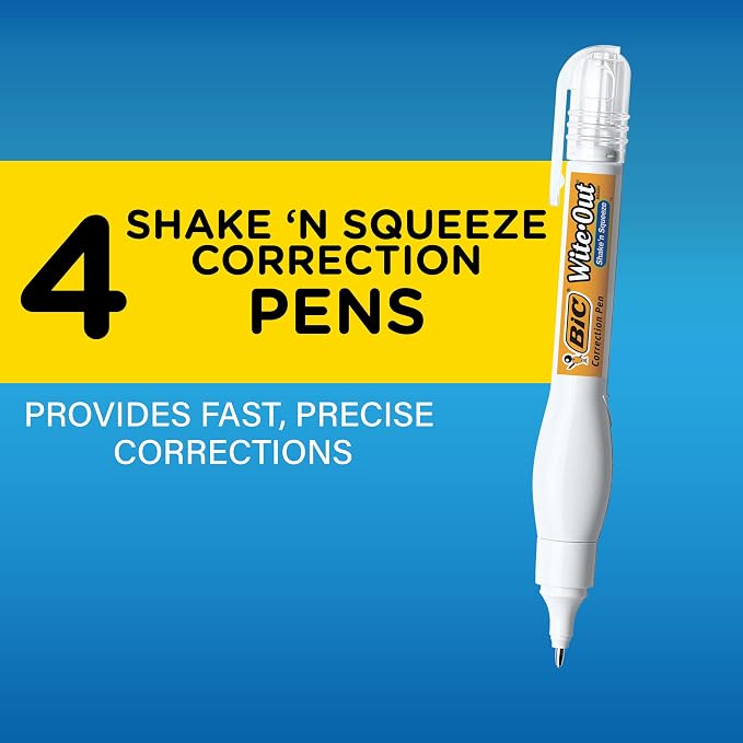 BIC Wite-Out Brand Shake 'n Squeeze Correction Pen, 8 ML Correction Fluid - Image 6