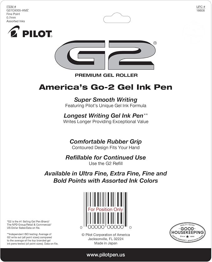 Pilot G2 Pens, Premium Refillable And Retractable Gel Ink Pens Fine Point - Image 2