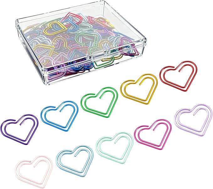 100 Pcs Cute Paper Clips Colorful Rustproof Mental Small Paperclips by Unknown
