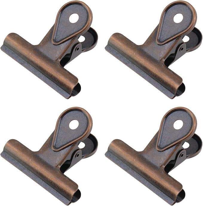 Xiaoyztan Mini Clips, 50mm Wide Red Bronze Bulldog Clips Paper Clip Binder Bull by Welcometoxiaoyztan