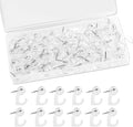 60 Pieces Clear Plastic Thumb Tack Hook, Plastic Heads Pin Tacks Wall Thumb by Mayboos