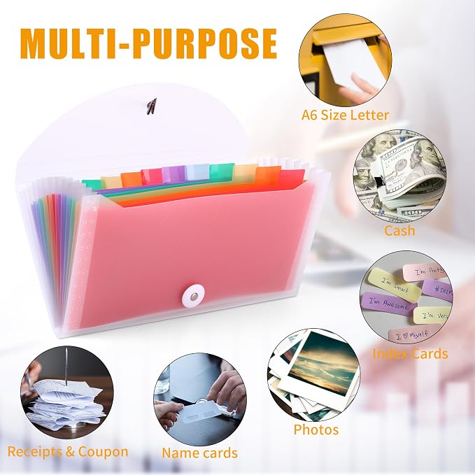 Nicecho Receipt Coupon Organizer, 13 Pockets Small Accordion File Organizer - Image 2