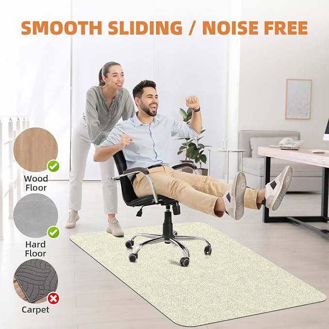 Office Chair Mat for Hardwood Floors 48"x36", Durable Non-Slip Large Tile Floor - Image 2