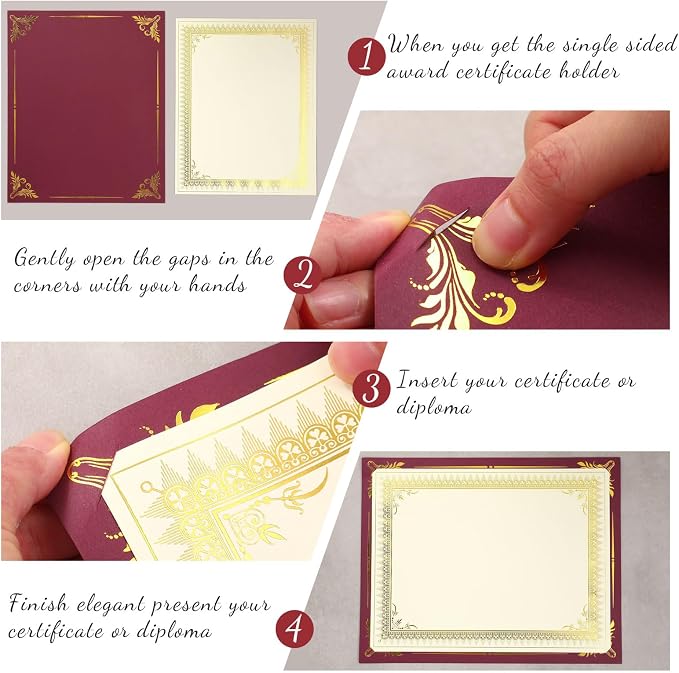 Fainne 100 Sets Certificate Paper Kit Single Sided Awards Holder - Image 4
