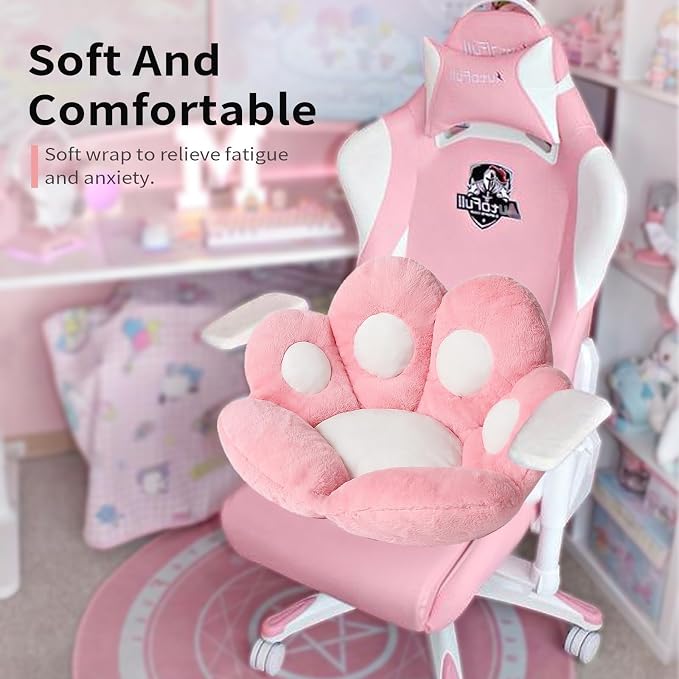 Ditucu Cat Paw Cushion Kawaii Chair Cushions 31.4 x 27.5 inch Cute Stuff Seat - Image 2