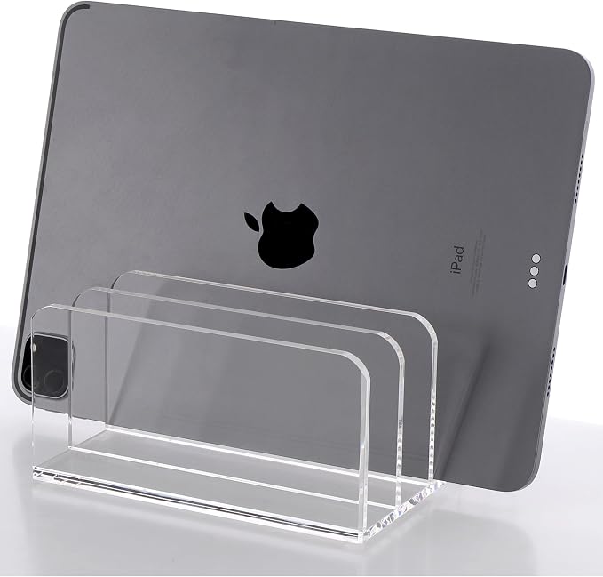 SANRUI 5 Compartments Acrylic Mail Sorter Holder, Vertical Letter Sorter & - Image 8