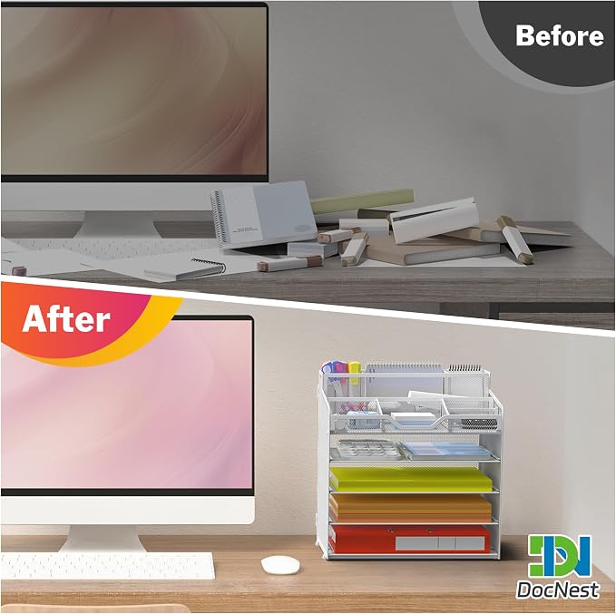 Docnest 5 Tier Mesh Desk Organizer - Image 3