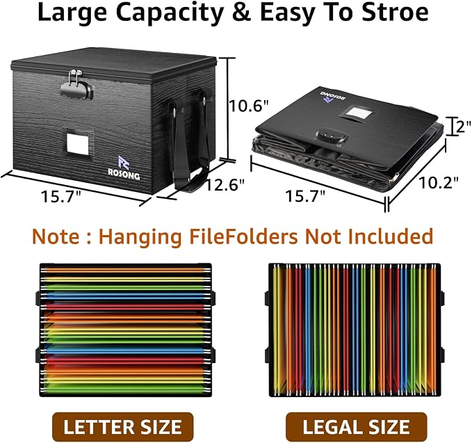 ROSONG Fireproof Document Box File Organizer - Image 6