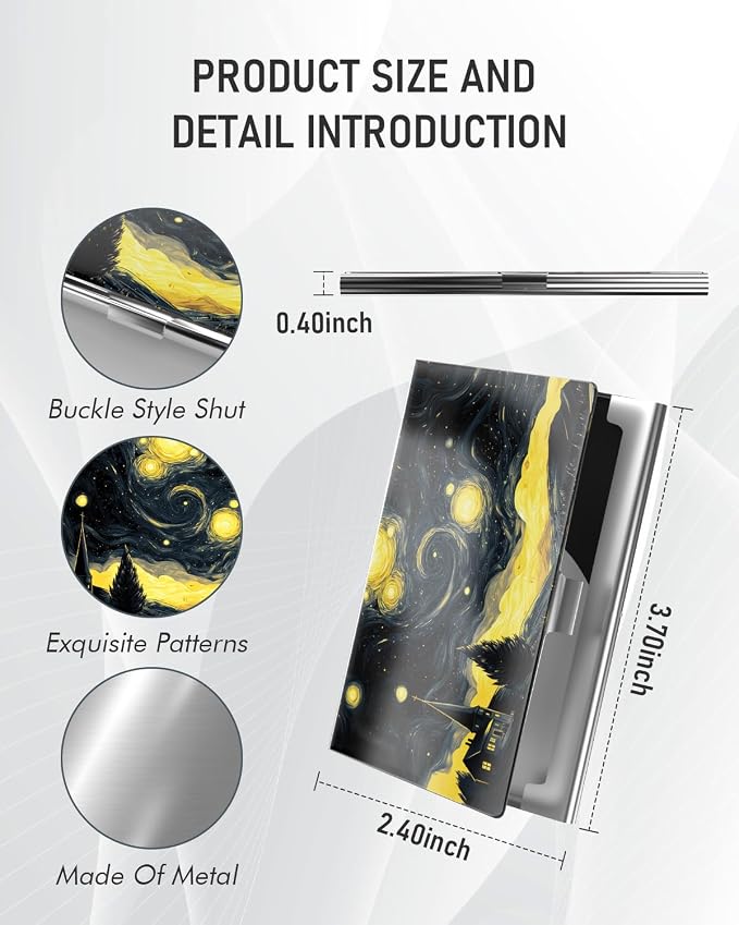 Weaninyiu Business Card Metal Slim Organizer, Professional Stainless Steel - Image 3