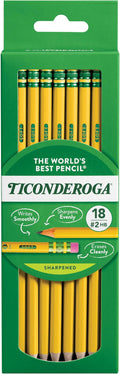Ticonderoga Wood-Cased Pencils, Pre-Sharpened, 2 HB Soft, 6 Boxes of 18 Count by Ticonderoga