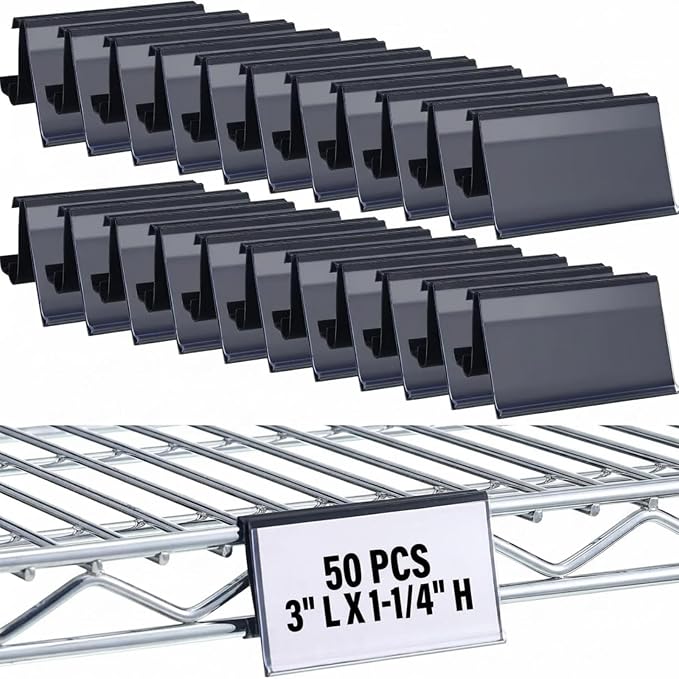 Kathfly 50 Pcs Wire Shelf Label Holders Compatible by Kathfly