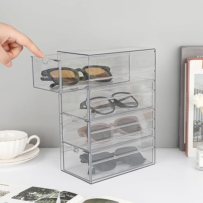 Hipiwe Plastic Drawer Organizer Clear Hair Accessories Organizer Box - Image 7