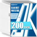 200 Pack Sheet Protectors, Top Loading Reinforced 3-Hole Page | Protectors by ONEKEEP