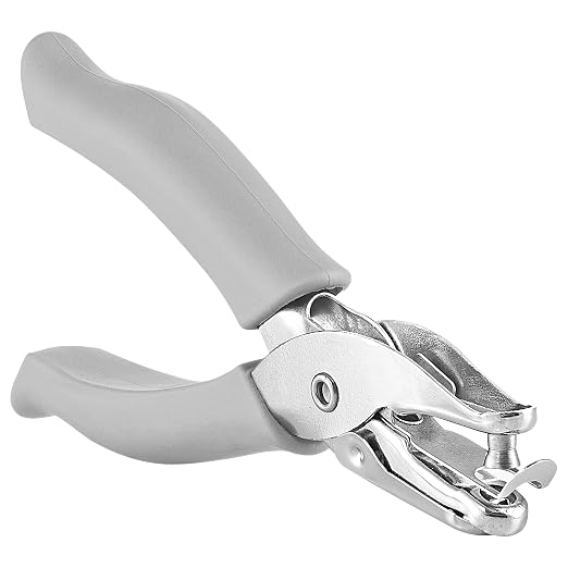 Single Hole Punch Metal Grey, 1/4” Hole Puncher by Enday