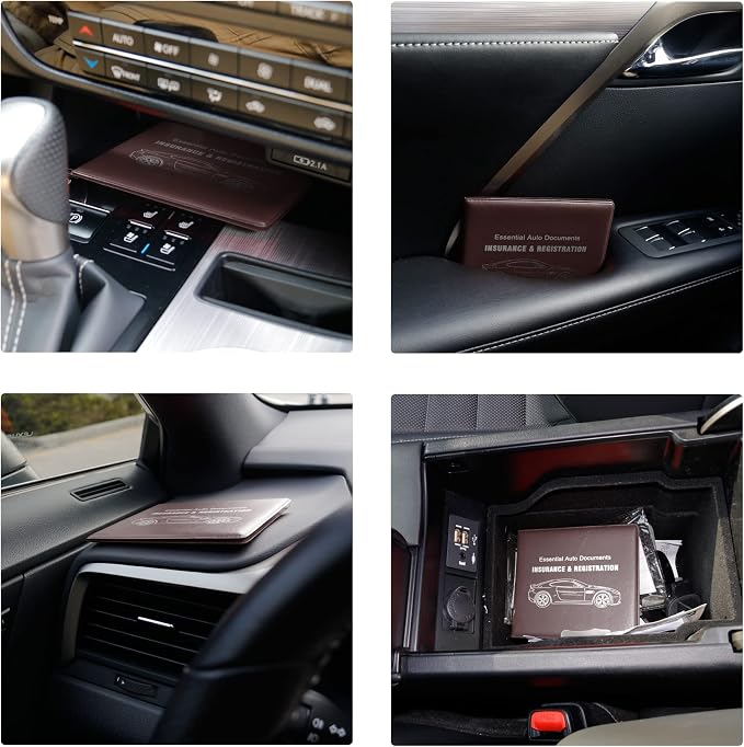 UYYE Car Registration and Insurance Card Holder, Vehicle Glove Box Car Organizer - Image 6