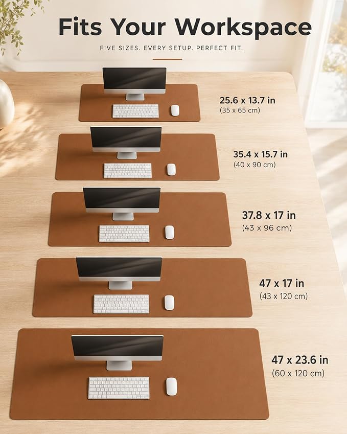 Aothia Double-Sided Desk Pad, Leather Desk Mat, Eco Cork Desk Pad Protector - Image 4