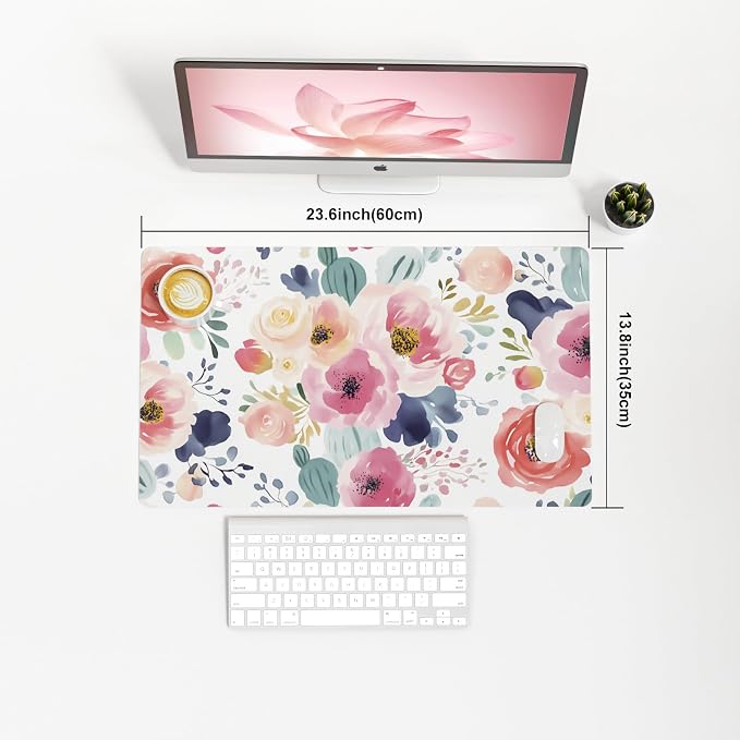 Colorful Star Large Mouse Pad, Women Girls PU Leather Waterproof Gaming Mousepad - Image 3