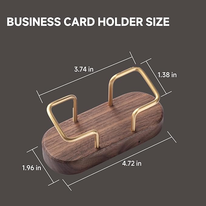 muso wood Business Card Holder for Desk, Wooden Creative Business Card Display - Image 7
