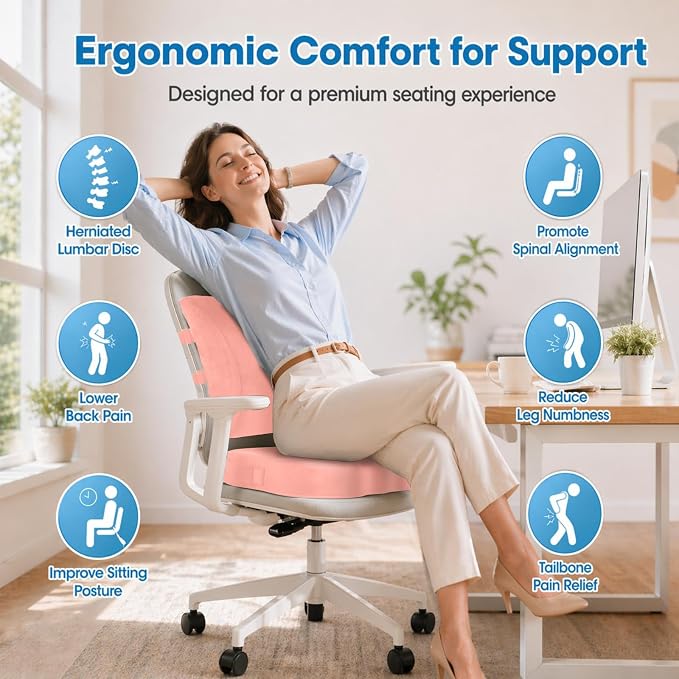 CloudBliss Lumbar Support Pillow & Seat Cushion Set - Image 2