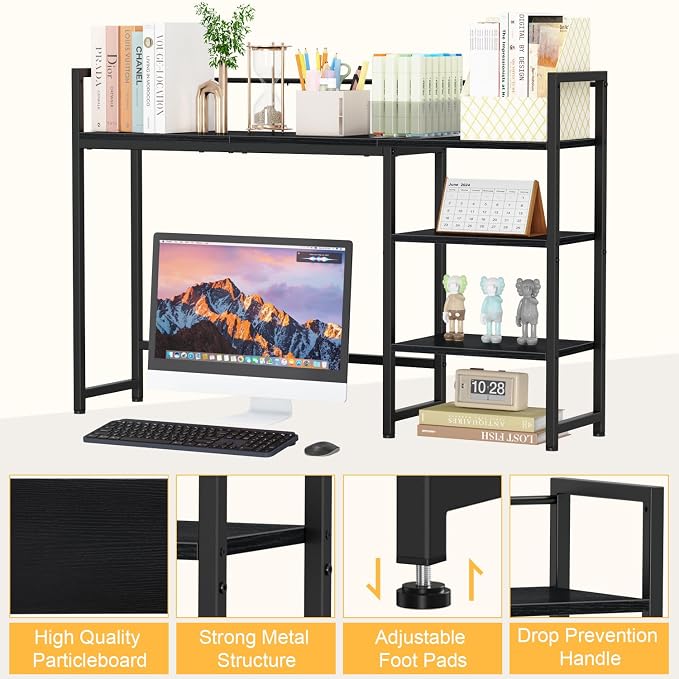 Snughome Desk Shelf, 44.9" Large Desktop Organizer Shelf, Desk Hutch - Image 9