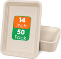 ECOLipak 50 Pack 14 Inch Disposable Food Crawfish Trays, Compostable Large by ECOLipak