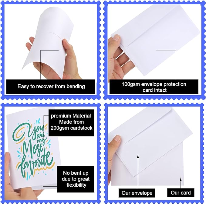 Blank Cards and Envelopes 4x6, 30 Pack White Invitation Cardstock - Image 5