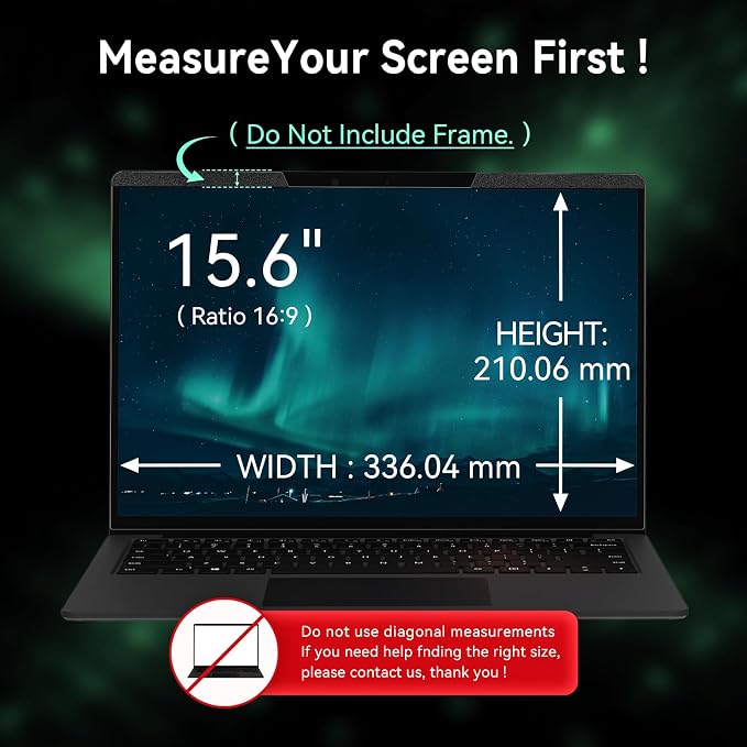 Magnetic Laptop Privacy Screen15.6 Inch 16:9 Aspect Ratio, Anti-Glare Laptop - Image 2