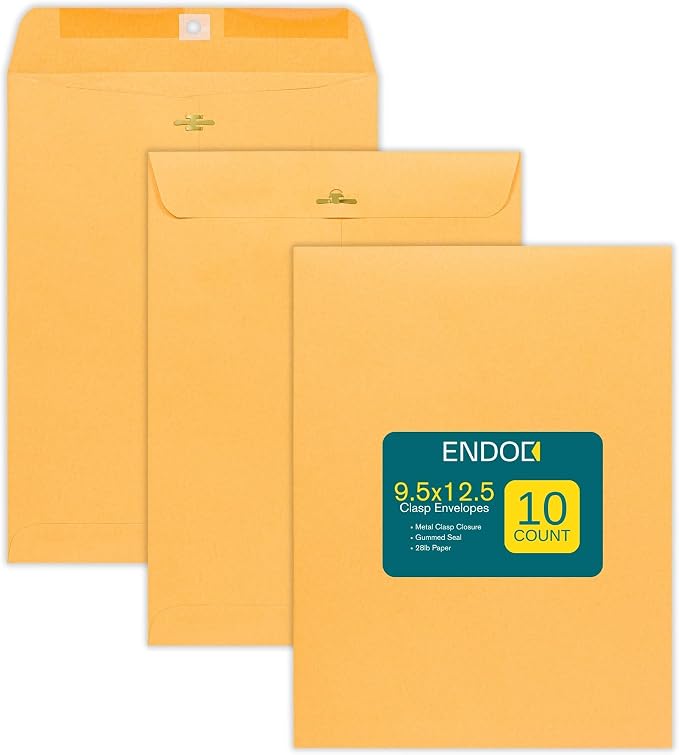 EnDoc 9 1/2 x 12 1/2 Clasp Envelopes by EnDoc