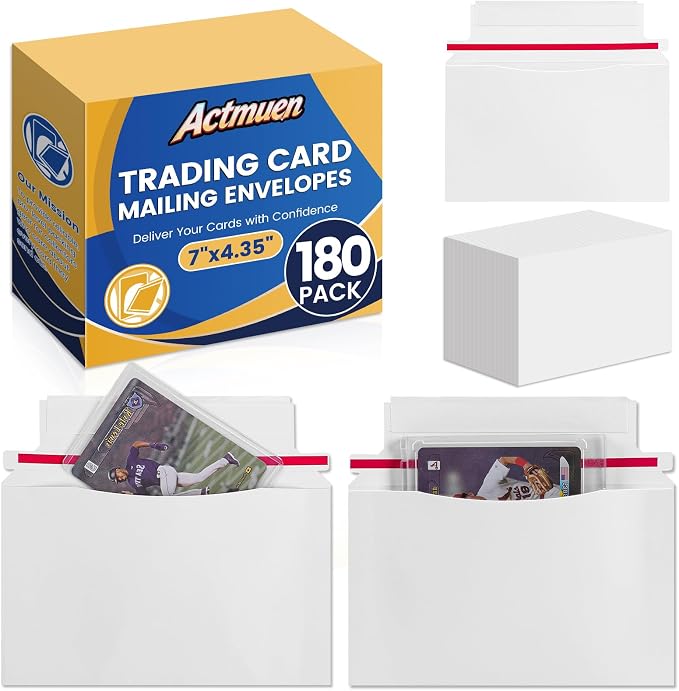 180 Pack Mailer Trading Card Envelopes，7" x 4.35" Trading Card Mailers by Unknown