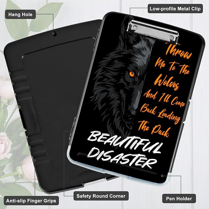 A4 Clipboard with Storage Pen Holder, Clipboards Organizer Nursing Clipboard - Image 4