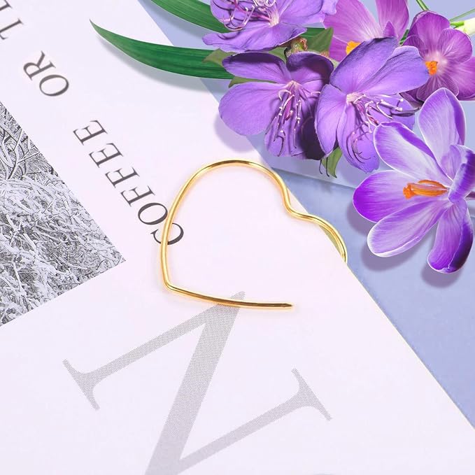 Adullpony Cute Metal Heart Paper Clips: Love Shape Gold Binder Paperclips Mini - Image 6