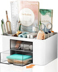 Cayxenful Pencil Pen Holder for Desk, 2 Drawer Desk Organizers, 5 Compartments by Cayxenful
