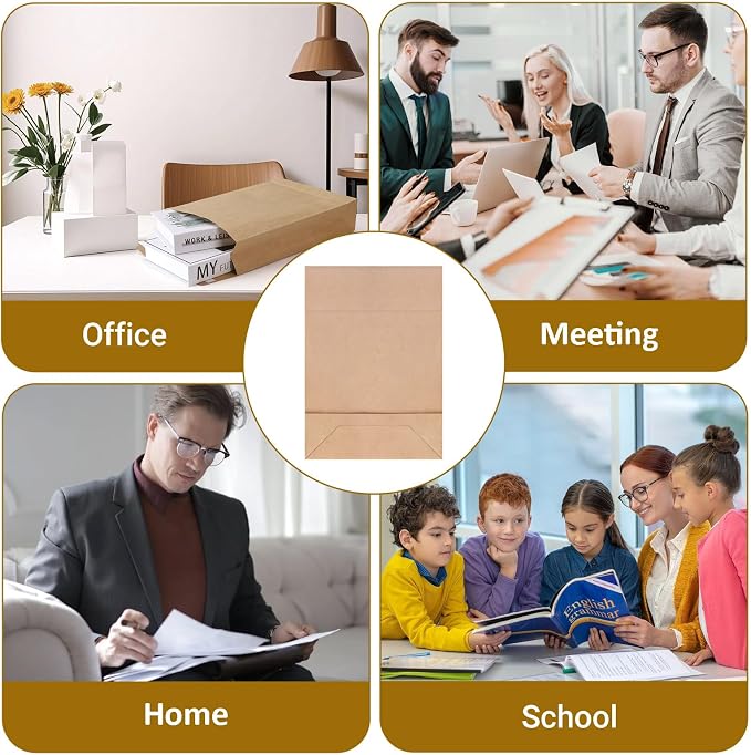 zmybcpack 25 Pack 10" x 15" Expandable Catalog Envelopes, Large Kraft Document - Image 7