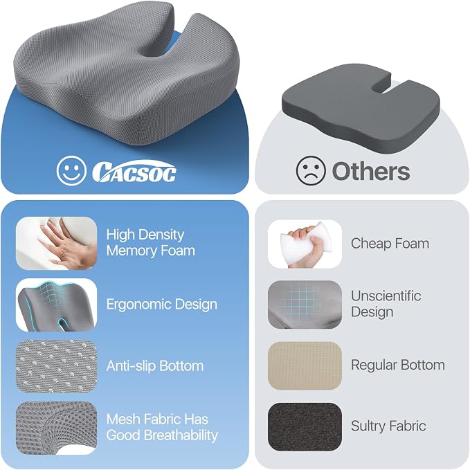 CJACSOC Seat Cushion, Extra Large Memory Foam Cushion - Image 3
