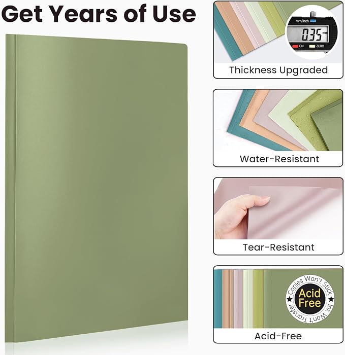 Sooez Folders with Pockets and Prong, 6 Pack, File Folders with Prongs - Image 3