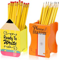 DoubleFill 2 Pcs Pencil Shaped Holder Sharp Dull Holder Wooden Dispenser Pencil by DoubleFill