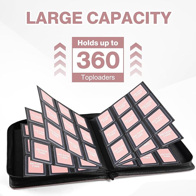 Toploader Binder, Holds 360 Toploaders, 100 Toploaders INCLUDED, 9-Pocket PU - Image 4