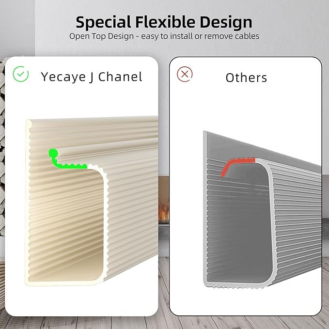 YECAYE 157in Cable Management, Cord Organizer, Easy Install Self-Adhesive Cord - Image 7
