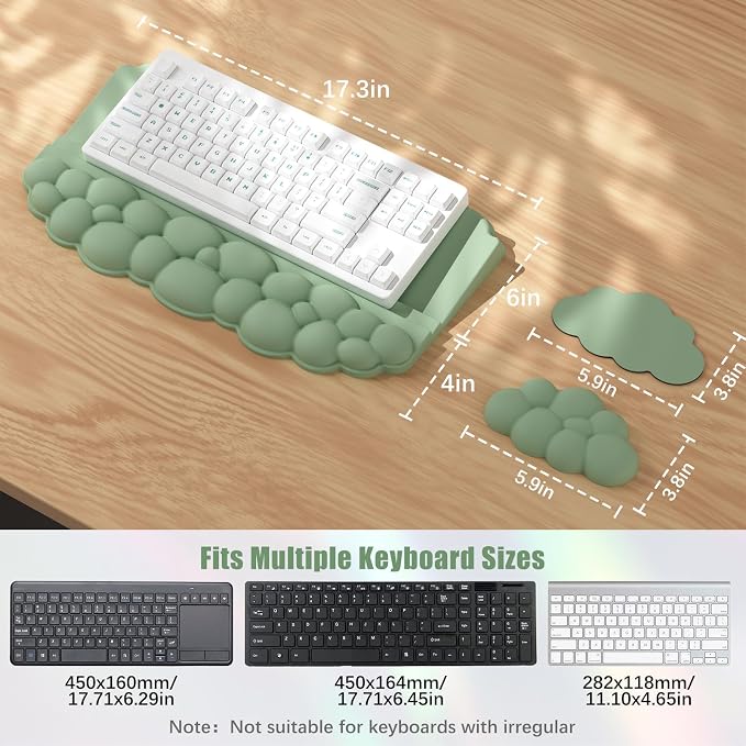 Wrist Rest with Keyboard Stand, Ergonomic Computer Wrist Support Pad, Cloud - Image 8