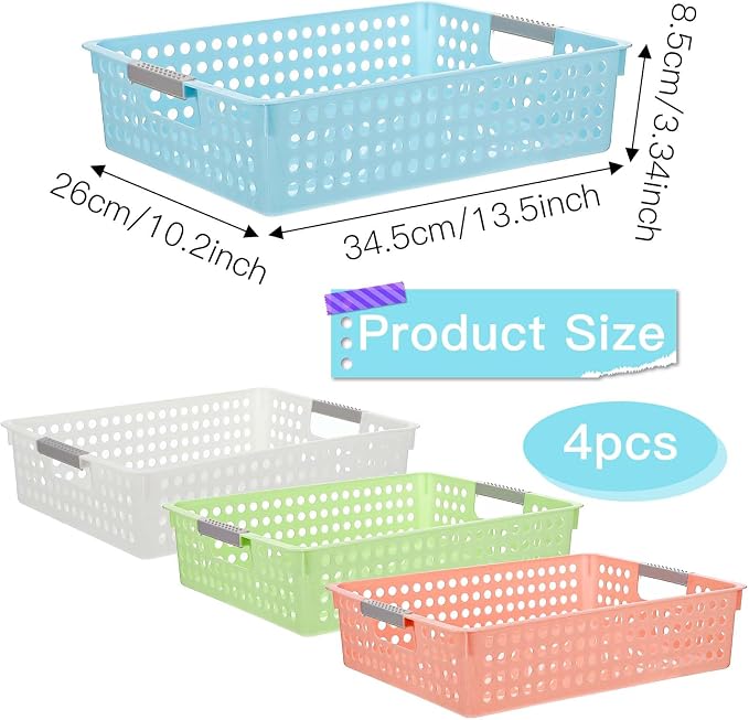 4 Pack Paper Tray Organizer, 4A Paper Tray Durable Desk Storage Bins, Stackable - Image 2