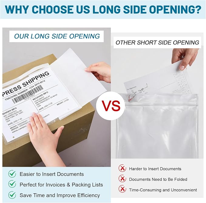 Maitys 500 Pack 9.5"x11.5" Clear Self-adhesive Shipping Label Sleeves Fit - Image 6