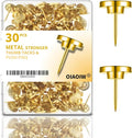 30 PCS Metal Gold Push Pins for Wall Clear Thumb Tacks for Walls Flat by OIAOIW