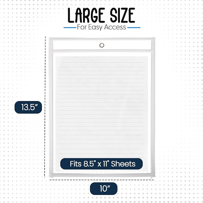 Essex Wares - 6 Pack, Dry Erase Pocket Document Protectors, Water-Resistant & - Image 2