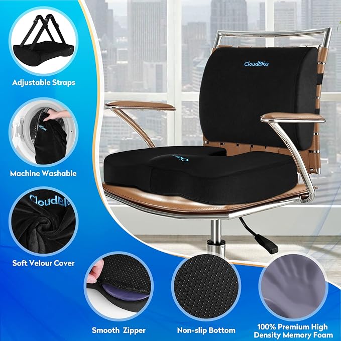 CloudBliss Lumbar Support Pillow & Seat Cushion Set - Image 6