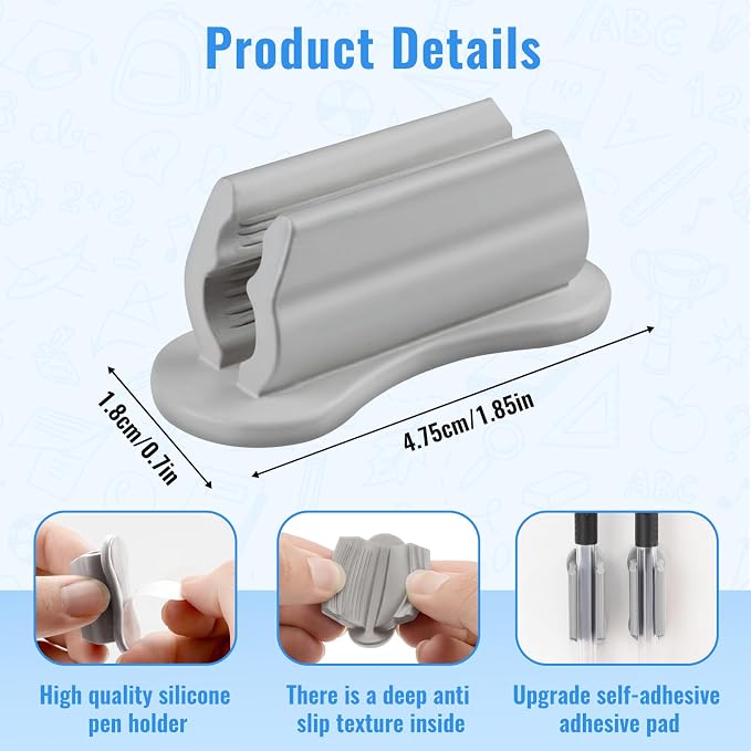 VZZNN Adhesive Pencil Holders for Desk, Marker Holder, Adhesive Pen Holder for - Image 6