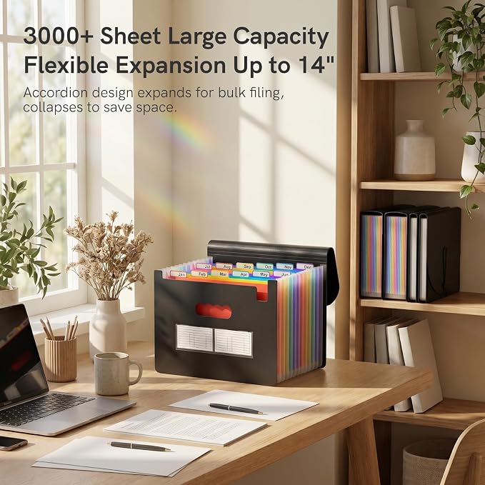 ABC life 12-Pocket Accordion File Organizer, Expandable File Folder - Image 3